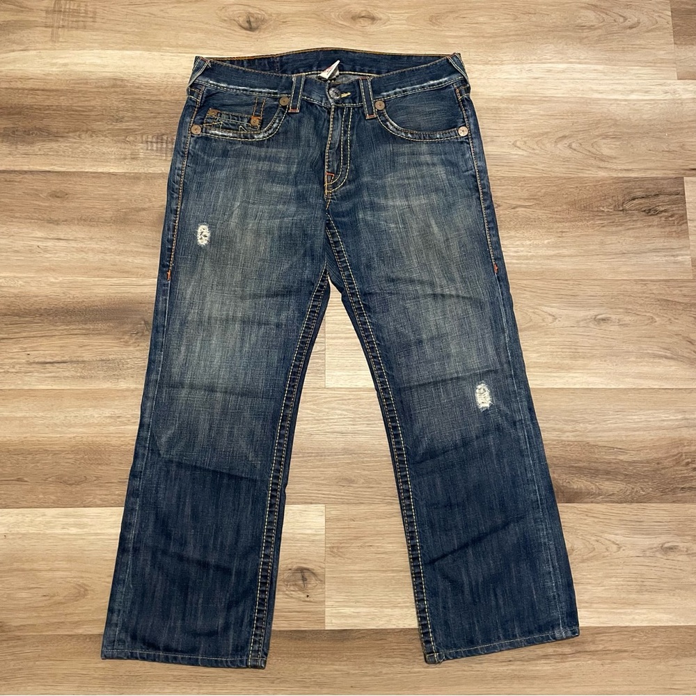 Vintage Y2K True Religion Bobby Big T Flared Jeans 
Men’s 36x30 Heavy Stitched